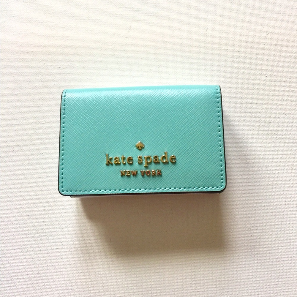 Kare Spade Blue White Mini Tri Fold Wallet